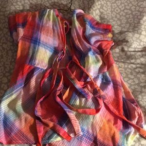 Rainbow short sleeve blouse